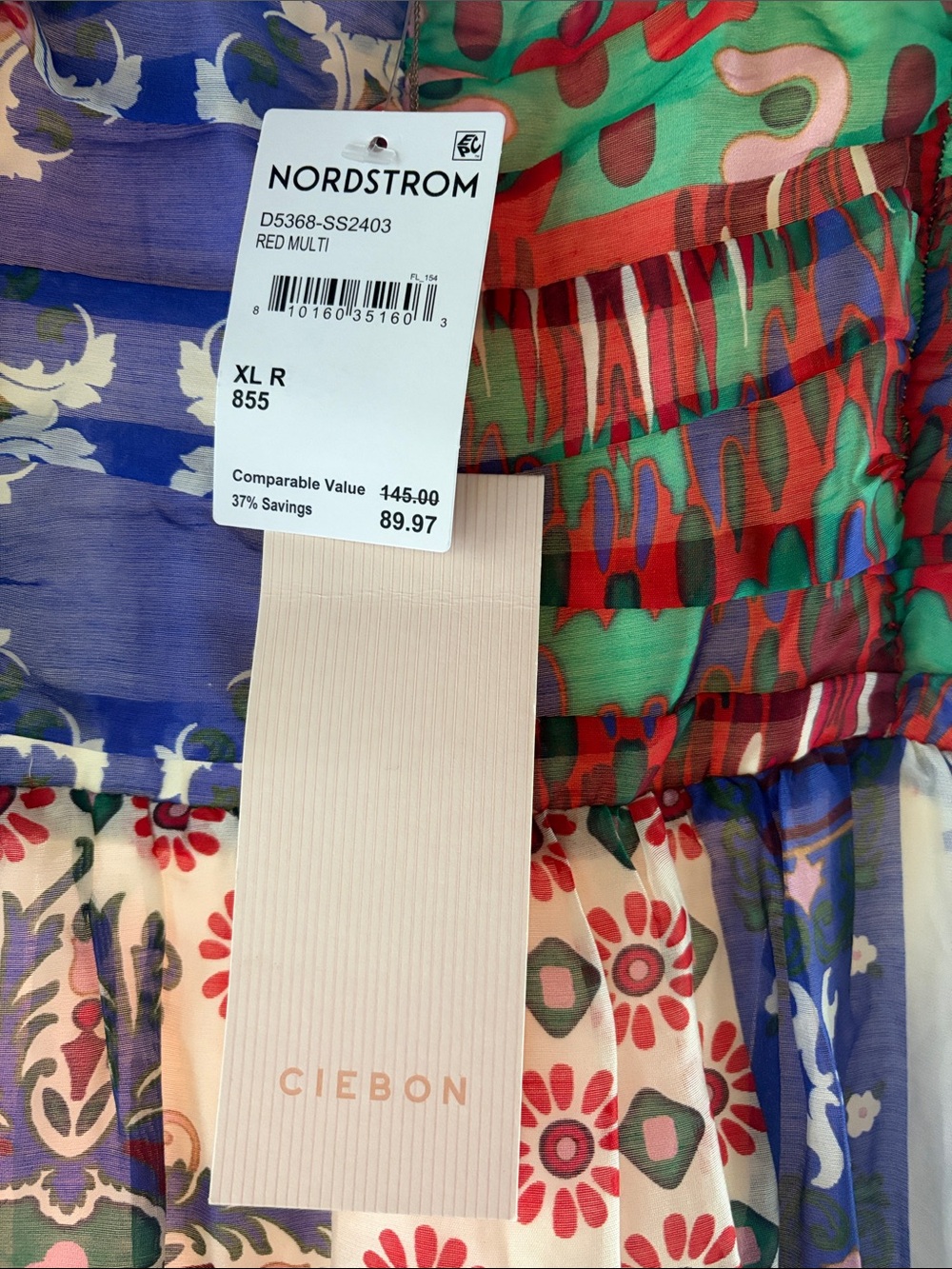 Nordstrom Multicolor Floral Patchwork Maxi Dress